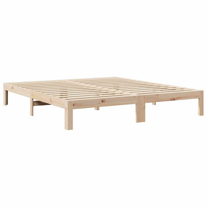 Bedframe Zonder Matras Massief Grenenhout 160 x 200 cm Naturel