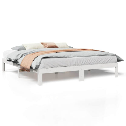 Bedframe Zonder Matras Massief Grenenhout 160 x 200 cm Wit