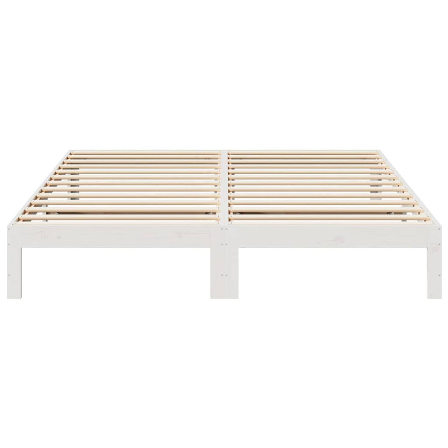 Bedframe Zonder Matras Massief Grenenhout 160 x 200 cm Wit