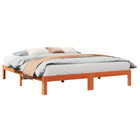Bed frame without mattress solid pine wax brown 160x200 cm