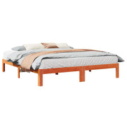 Bedframe massief grenenhout wasbruin 160x200 cm