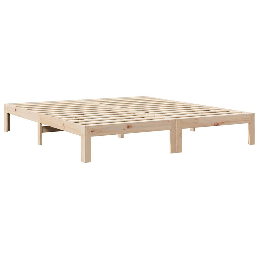 Bedframe Zonder Matras Massief Grenenhout 180 x 200 cm Naturel