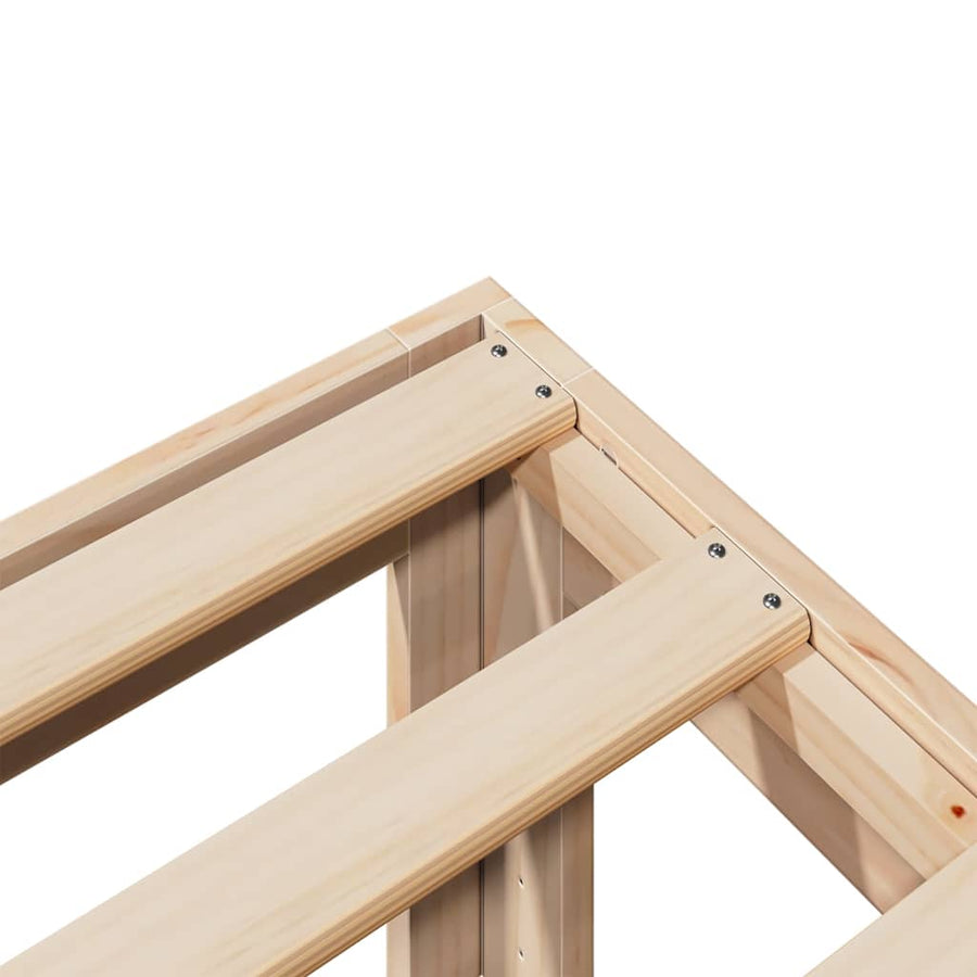Bedframe Zonder Matras Massief Grenenhout 180 x 200 cm Naturel