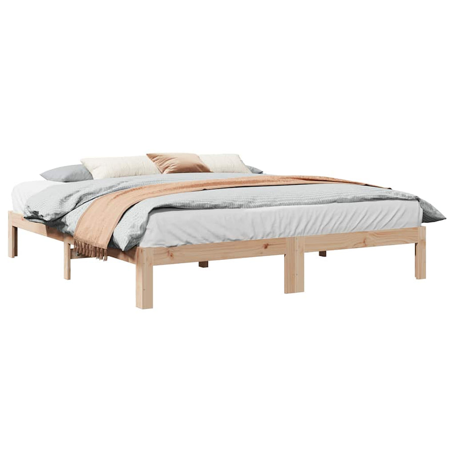 Bedframe Zonder Matras Massief Grenenhout 180 x 200 cm Naturel