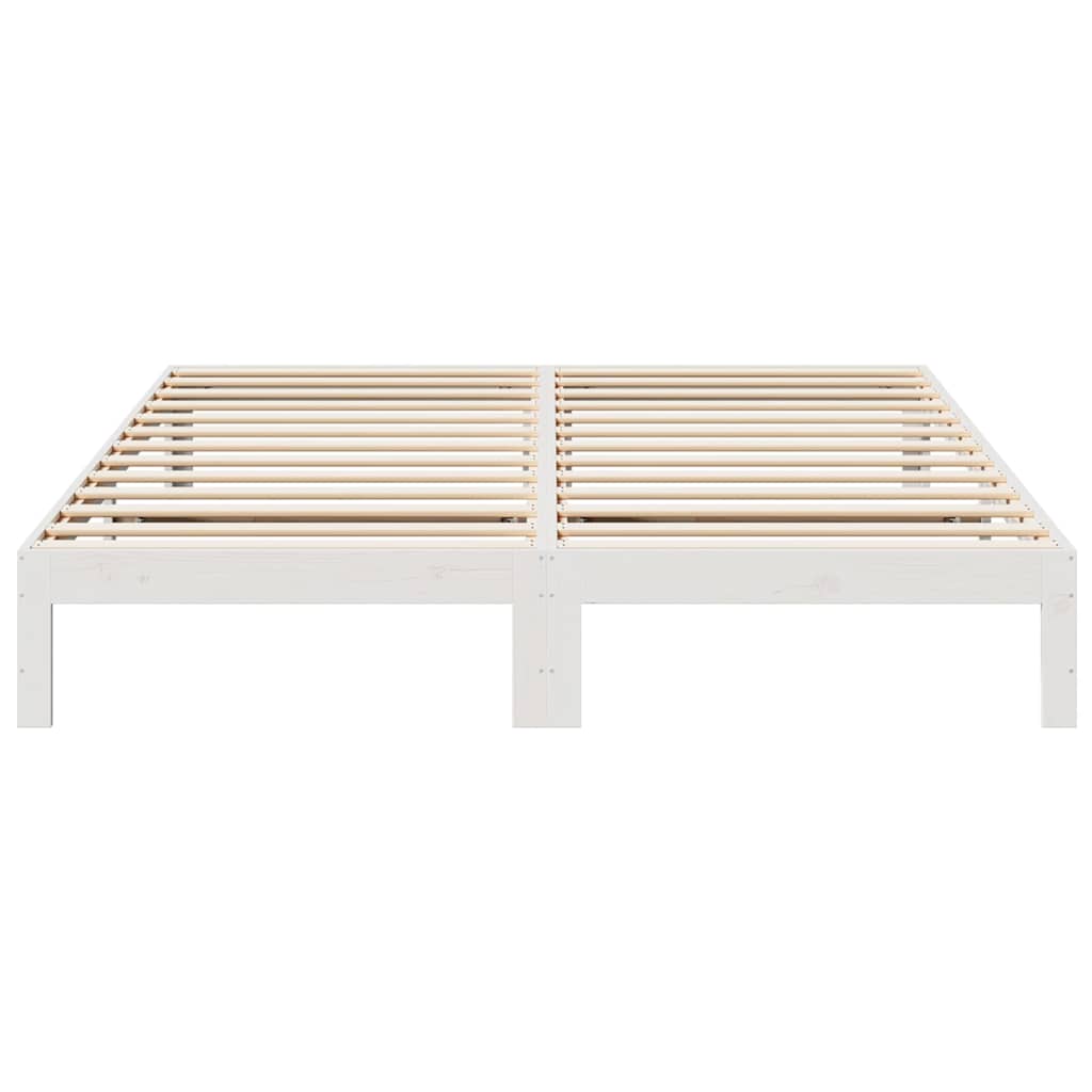 Bedframe Zonder Matras Massief Grenenhout 180 x 200 cm Wit
