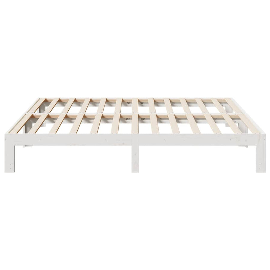 Bedframe Zonder Matras Massief Grenenhout 180 x 200 cm Wit
