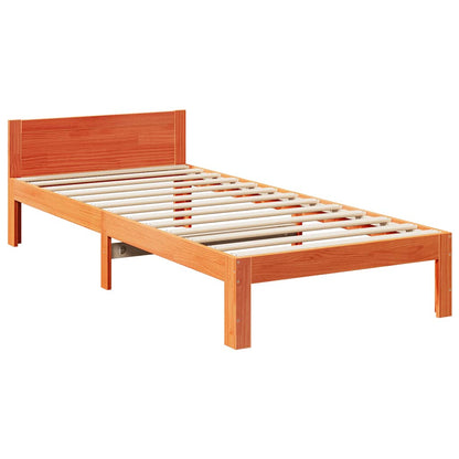 Bedframe zonder matras massief grenenhout wasbruin 80x200 cm