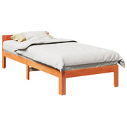 Bedframe massief grenenhout wasbruin 80x200 cm