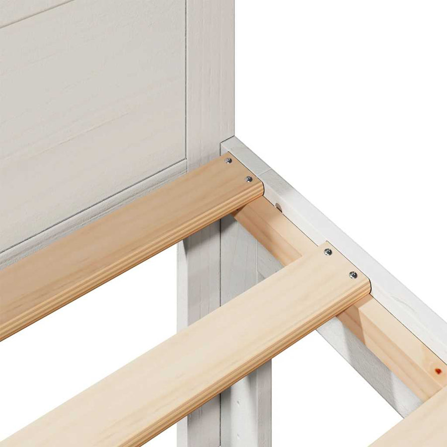 Bedframe Zonder Matras Massief Grenenhout Wit 160X200 Cm