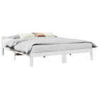 Bed frame without mattress solid pine wood white 160x200 cm