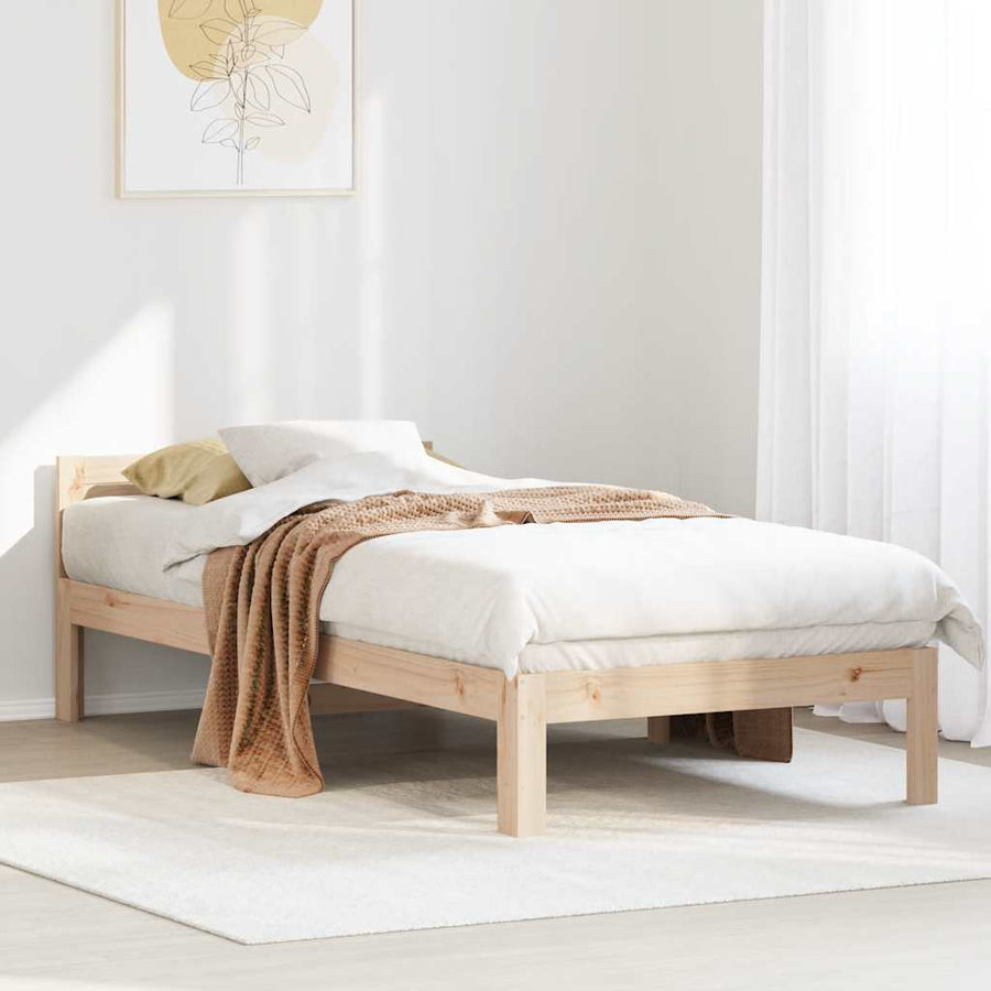 Bedframe zonder matras massief grenenhout 90x200 cm