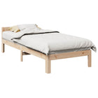 Bed frame without mattress solid pine wood 90x200 cm