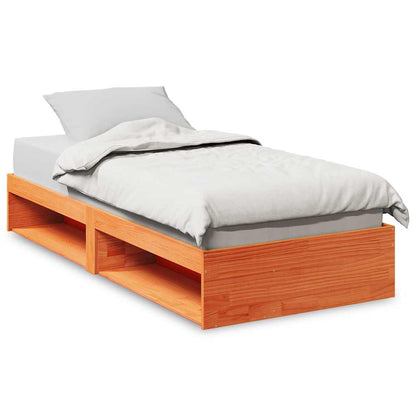 Bedbank zonder matras wasbruin 100x200 cm massief grenenhout