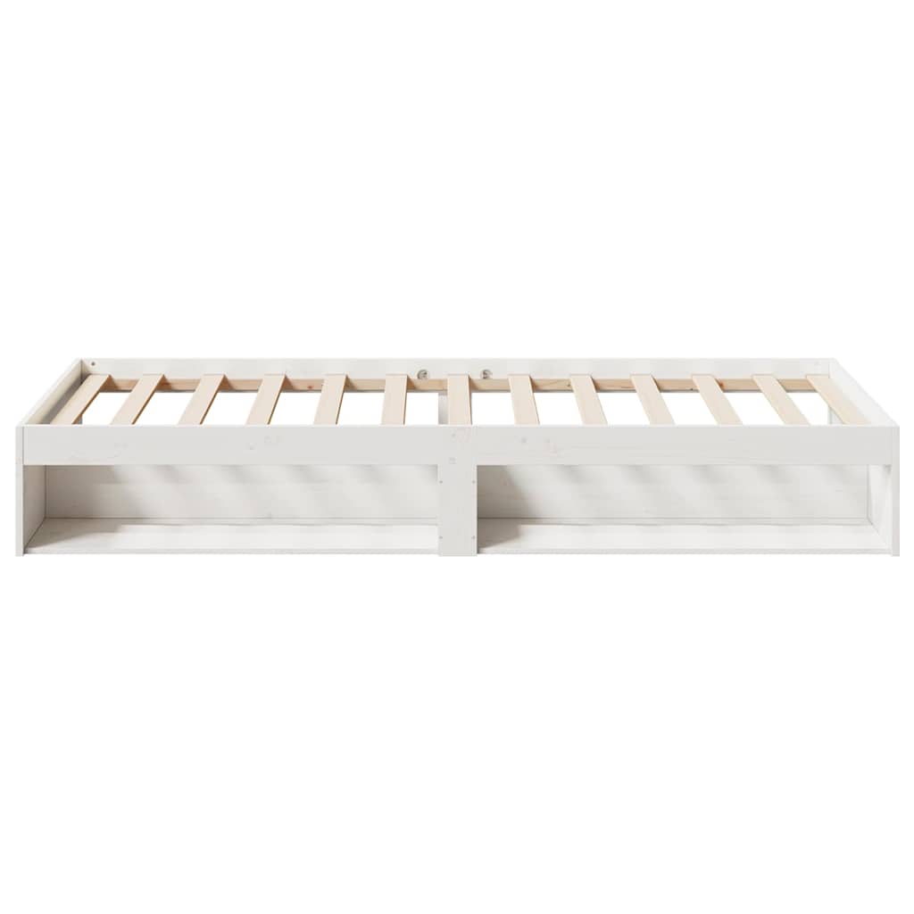 Slaapbank zonder matras 90x200 cm massief grenenhout wit