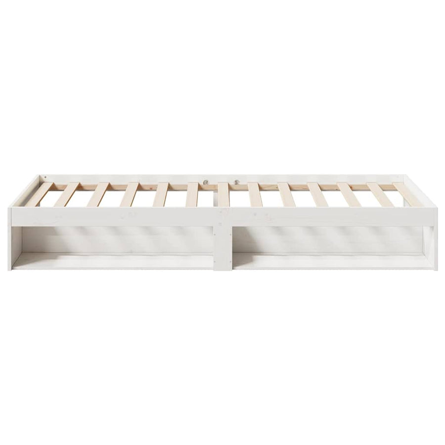 Slaapbank zonder matras 90x200 cm massief grenenhout wit