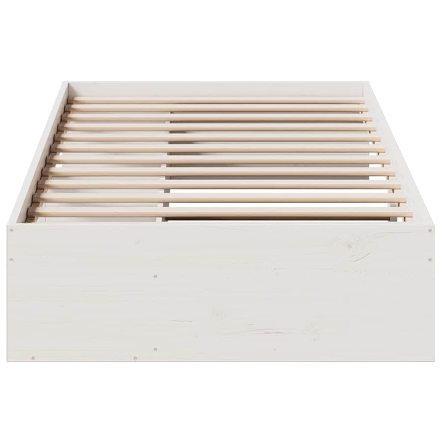 Slaapbank zonder matras 80x200 cm massief grenenhout wit