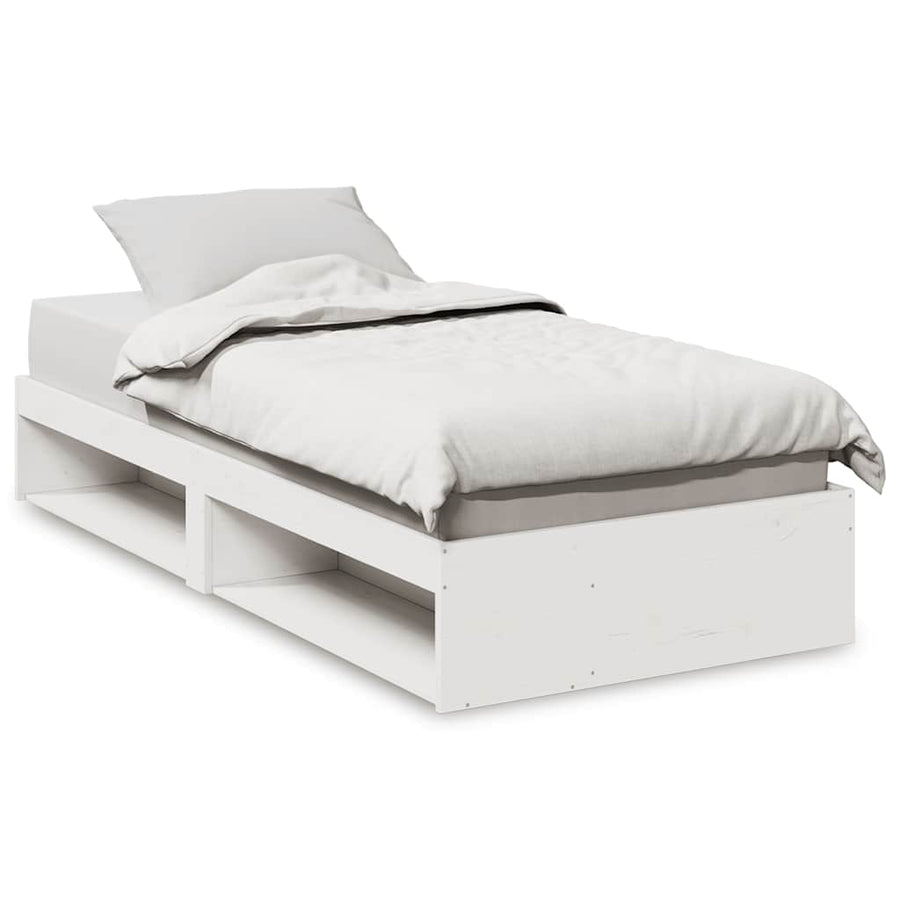 Slaapbank zonder matras 75x190 cm massief grenenhout wit