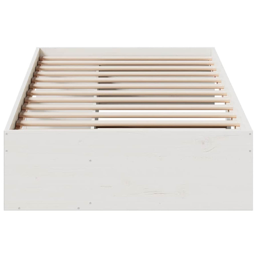 Slaapbank zonder matras 75x190 cm massief grenenhout wit