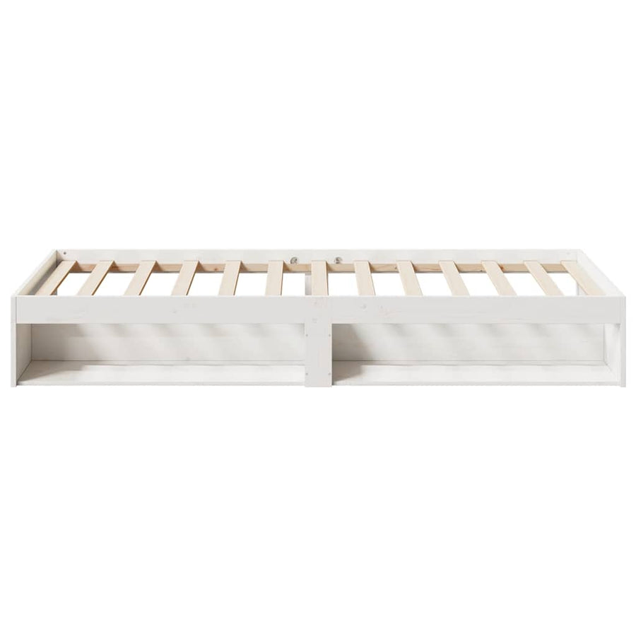 Slaapbank zonder matras 75x190 cm massief grenenhout wit