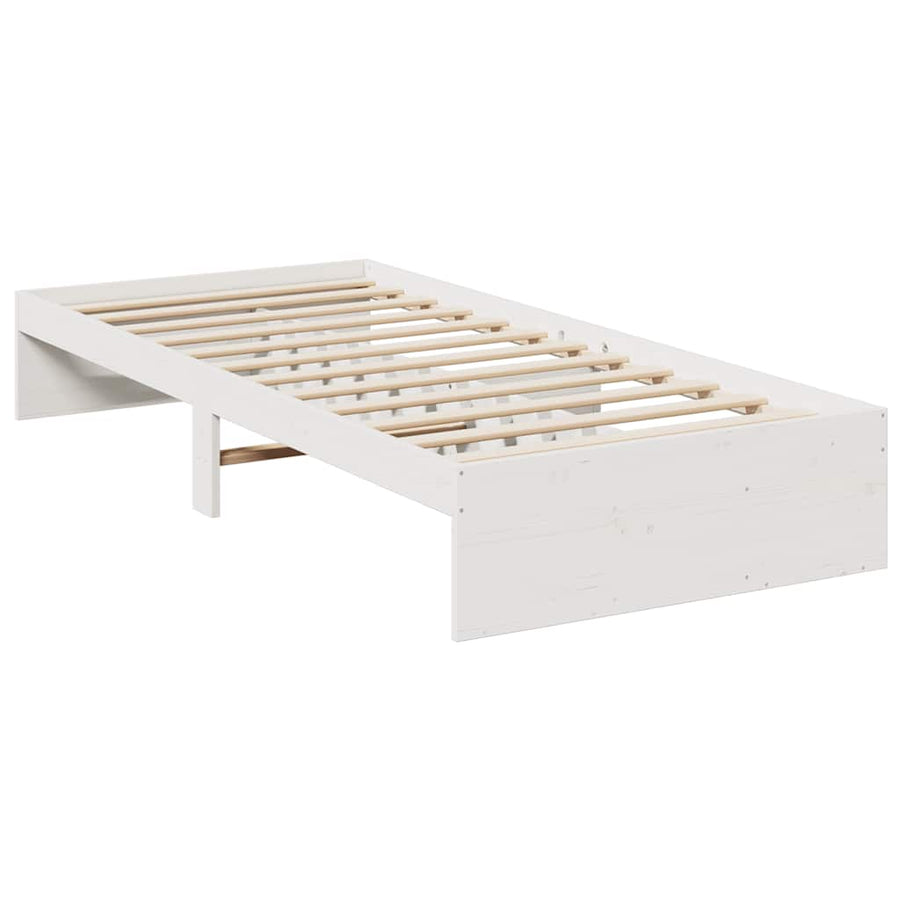 Slaapbank zonder matras 75x190 cm massief grenenhout wit