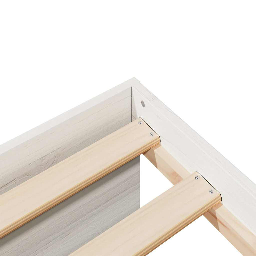 Slaapbank zonder matras 75x190 cm massief grenenhout wit