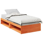 Bedbank 75x190 cm massief grenenhout wasbruin