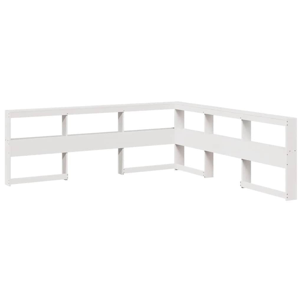 Boekenkast Hoofdeinde L-vormig 200 cm massief grenenhout wit