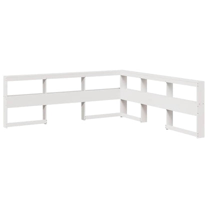 Boekenkast Hoofdeinde L-vormig 200 cm massief grenenhout wit
