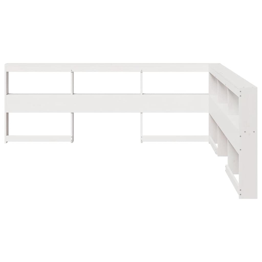 Boekenkast Hoofdeinde L-vormig 200 cm massief grenenhout wit