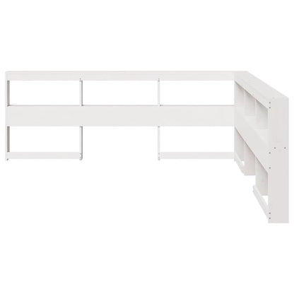 Boekenkast Hoofdeinde L-vormig 200 cm massief grenenhout wit