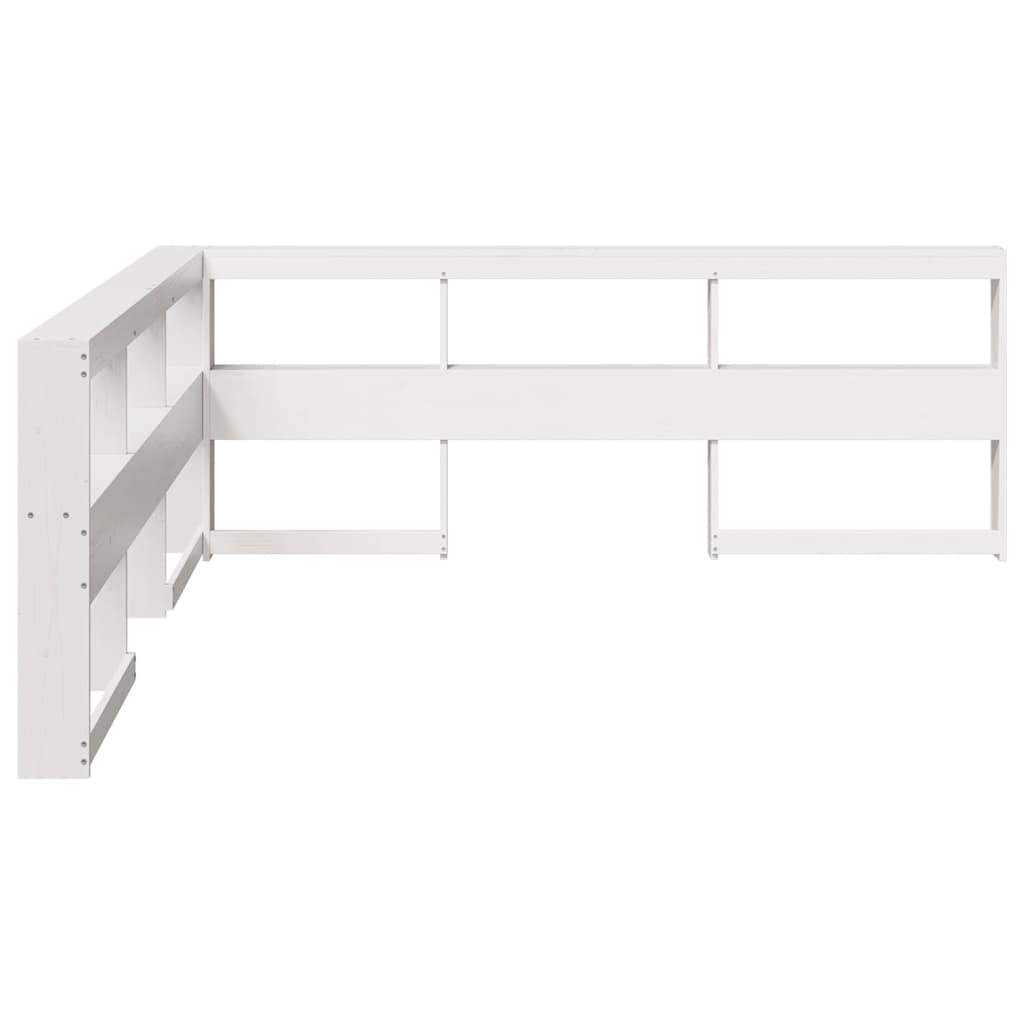 Boekenkast Hoofdeinde L-vormig 200 cm massief grenenhout wit
