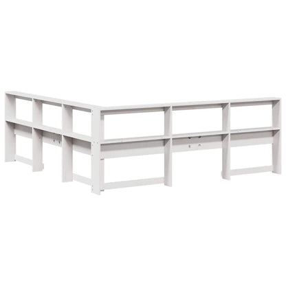 Boekenkast Hoofdeinde L-vormig 200 cm massief grenenhout wit
