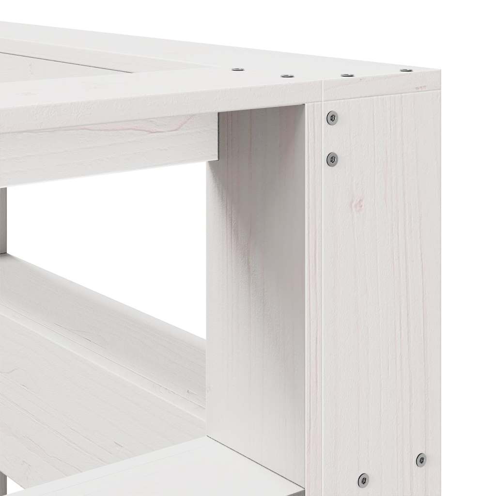Boekenkast Hoofdeinde L-vormig 200 cm massief grenenhout wit
