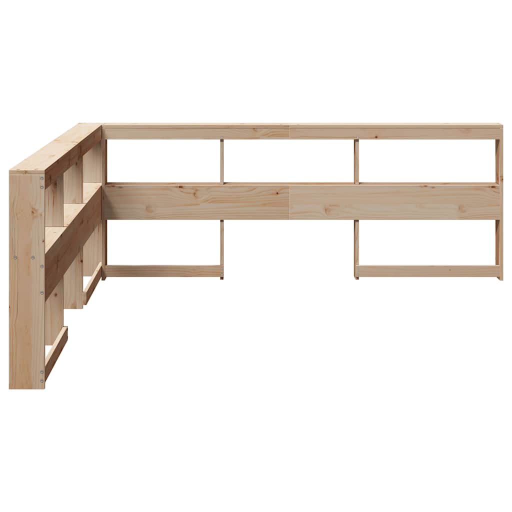 Boekenkast Hoofdeinde L-vormig 180 cm massief grenenhout