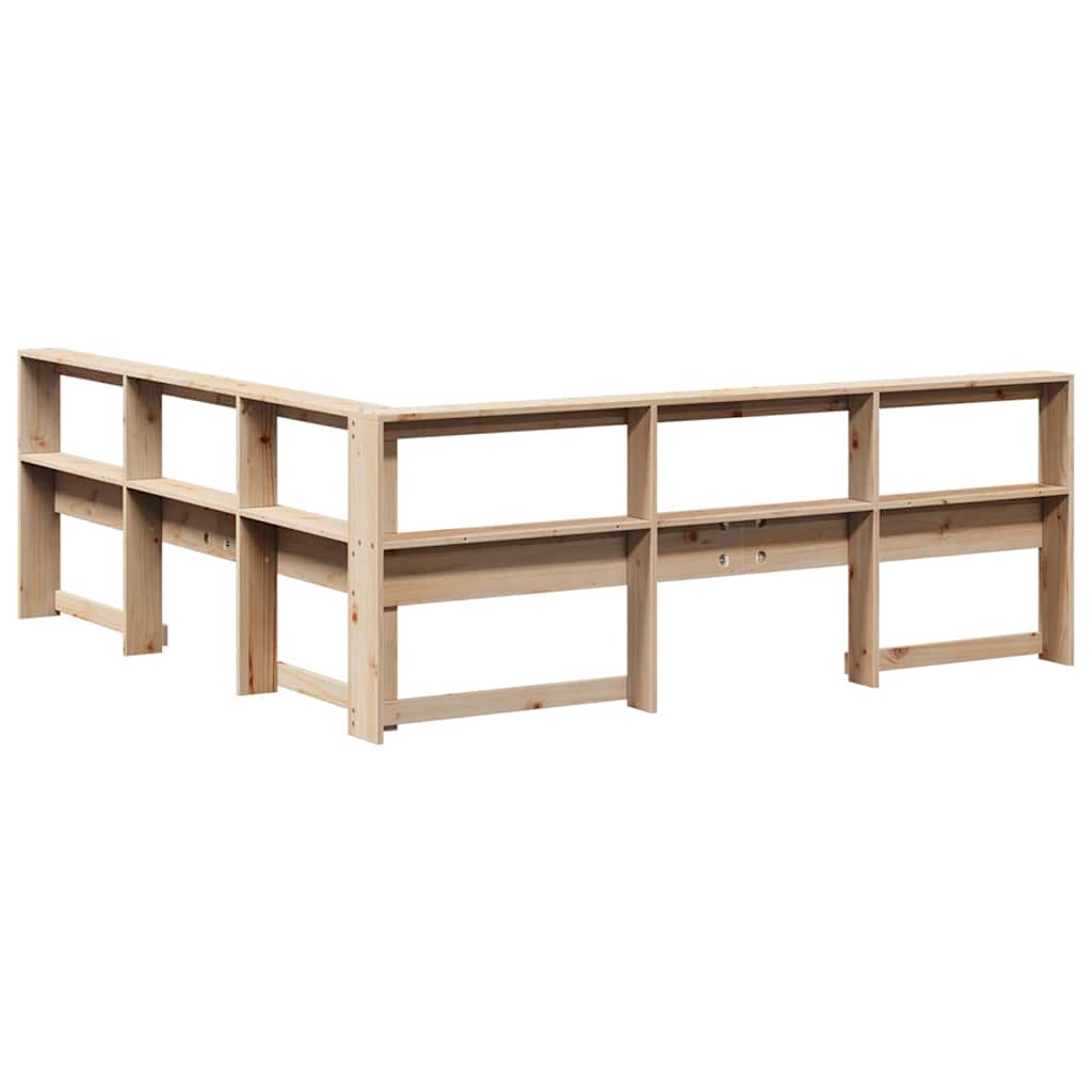 Boekenkast Hoofdeinde L-vormig 180 cm massief grenenhout