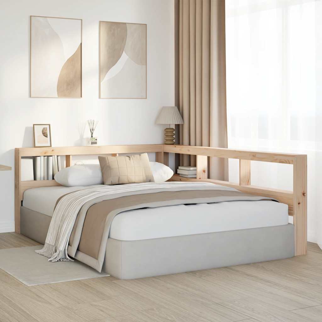 Boekenkast Hoofdeinde L-vormig 160 cm massief grenenhout