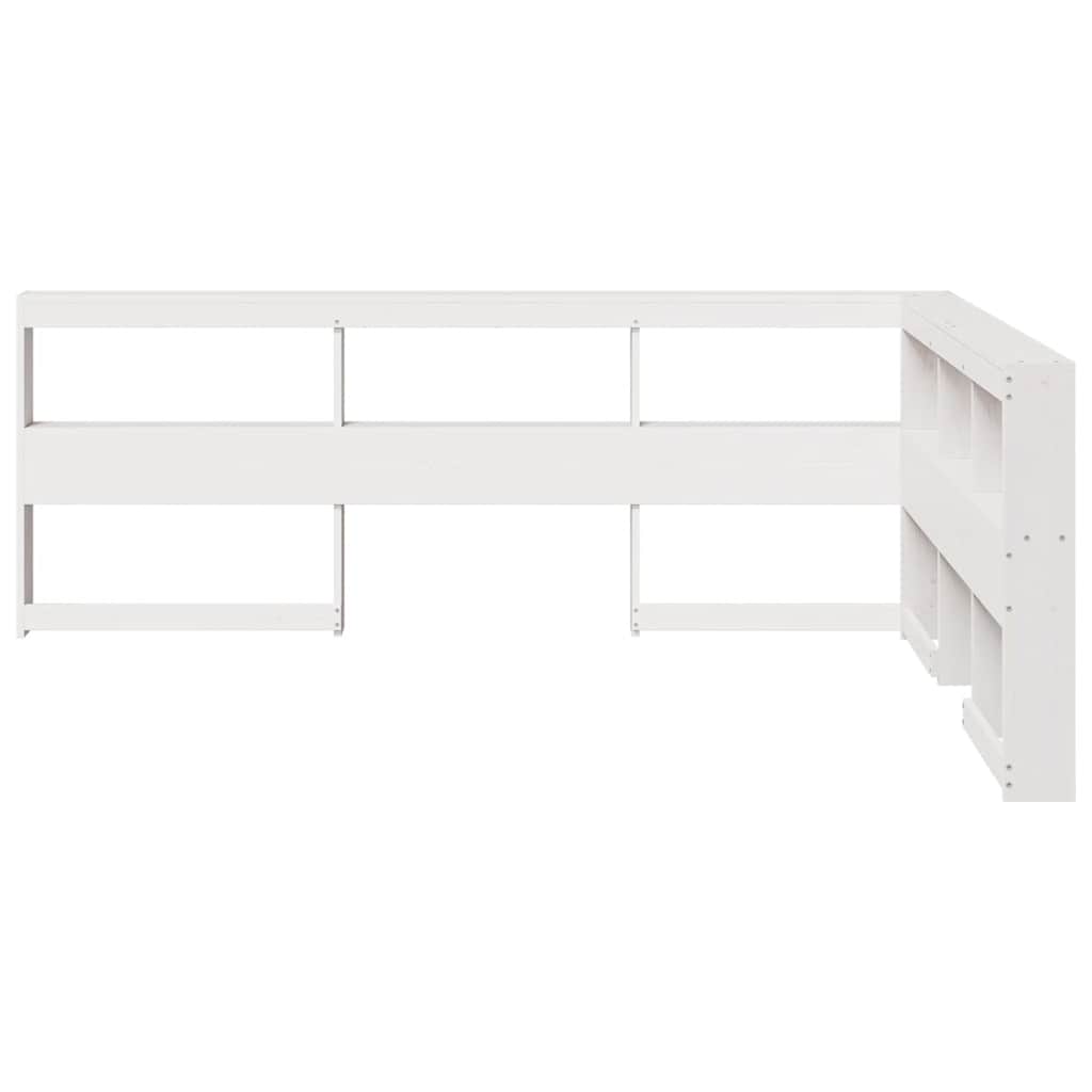 Boekenkast Hoofdeinde L-vormig 160 cm massief grenenhout wit