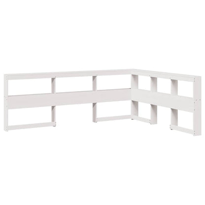 Boekenkast Hoofdeinde L-vormig 150 cm massief grenenhout wit