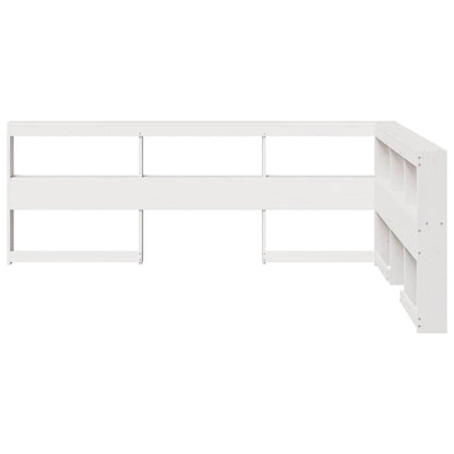 Boekenkast Hoofdeinde L-vormig 150 cm massief grenenhout wit