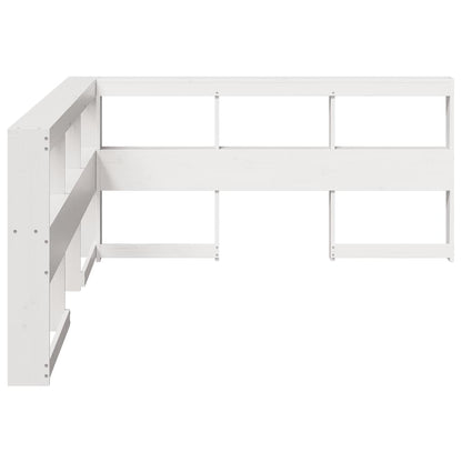 Boekenkast Hoofdeinde L-vormig 150 cm massief grenenhout wit