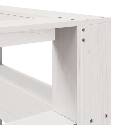 Boekenkast Hoofdeinde L-vormig 150 cm massief grenenhout wit