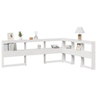 Bookcase Headboard L-shaped 150 cm Solid Pine White