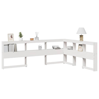 Boekenkast Hoofdeinde L-vormig 150 cm massief grenenhout wit