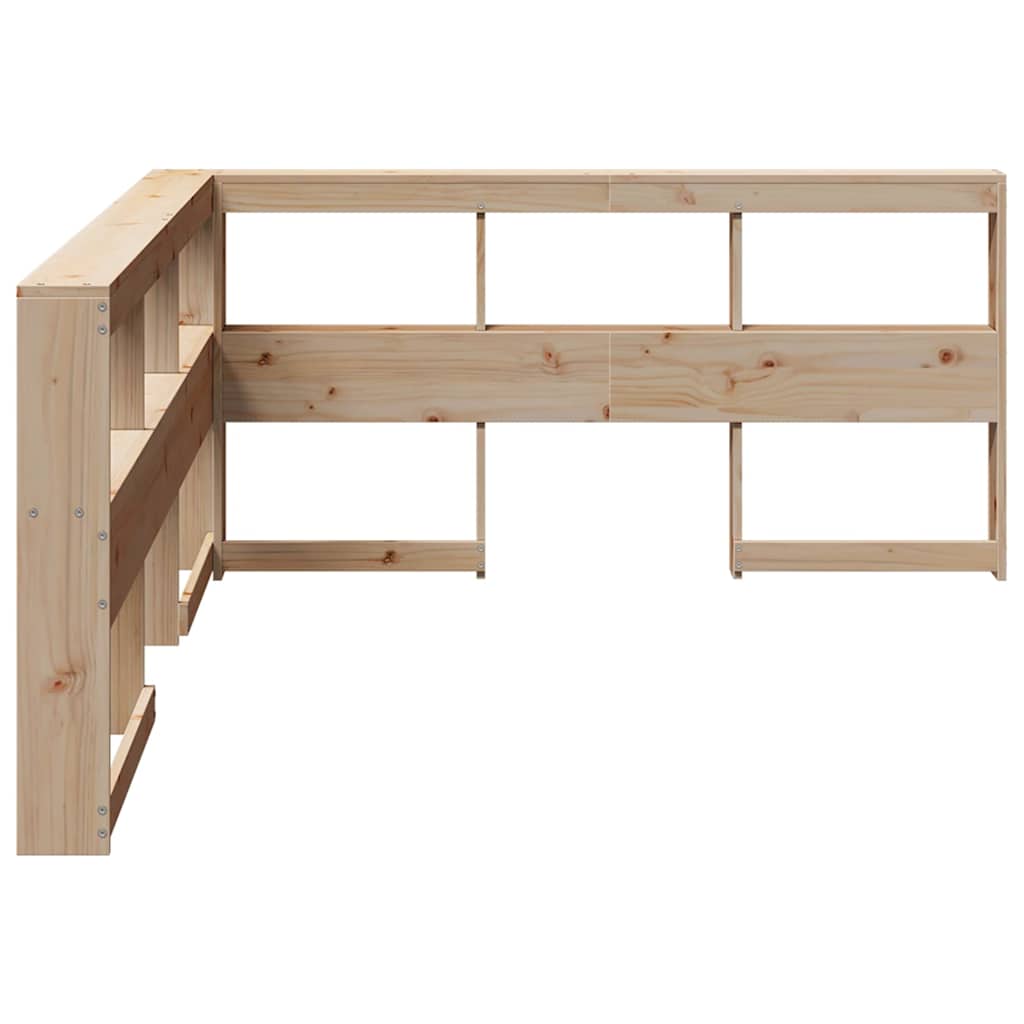 Boekenkast Hoofdeinde L-vormig 140 cm massief grenenhout