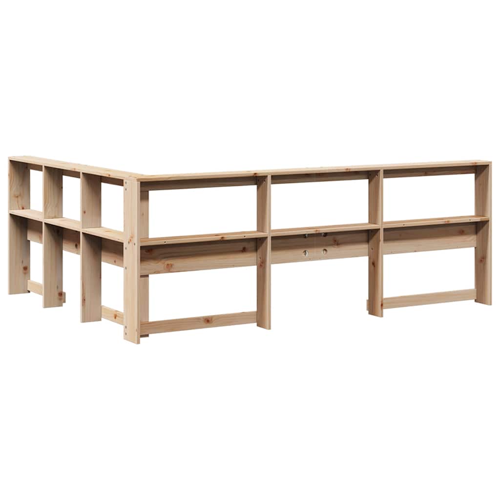 Boekenkast Hoofdeinde L-vormig 140 cm massief grenenhout