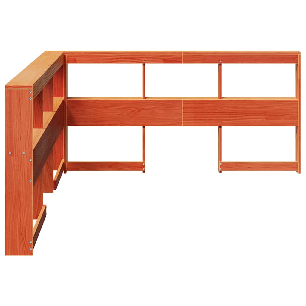 Boekenkast Hoofdeinde L-vormig 140 cm grenenhout wasbruin