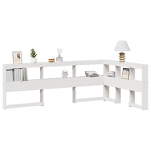 Boekenkast Hoofdeinde L-Vormig 120 Cm Massief Grenenhout 138.5 x 218.5 x 80 cm Wit