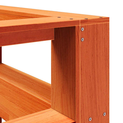 Boekenkast Hoofdeinde L-Vormig 120 Cm Grenenhout 138.5 x 218.5 x 80 cm Wasbruin
