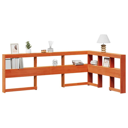 Boekenkast Hoofdeinde L-Vormig 120 Cm Grenenhout 138.5 x 218.5 x 80 cm Wasbruin