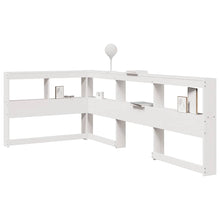 Boekenkast Hoofdeinde L-Vormig 100 Cm Massief Grenenhout 118.5 x 218.5 x 80 cm Wit